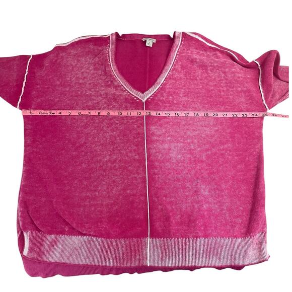 Sundance Samantha V-Neck Cotton Sweater Washed Pink Size Large Boho Chic - Picture 11 of 14